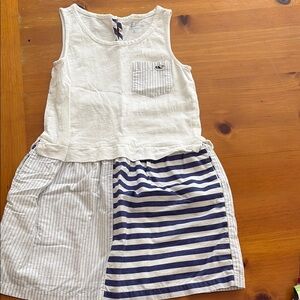 Vineyard vines small White and Navy Striped Sleeveless Dress